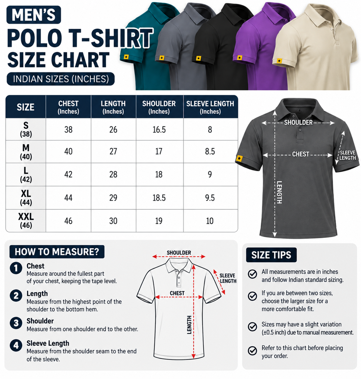 Pack of 5 polo tshirt - 999/-